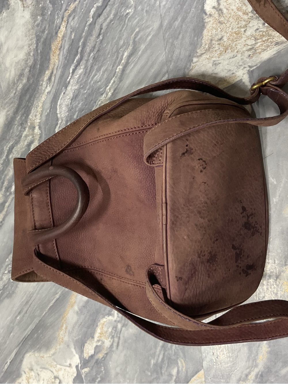 Vintage COACH Purple Elderberry Suede Nubuck Leather, Sonoma Bag, 4938 90s - Picture 5 of 15